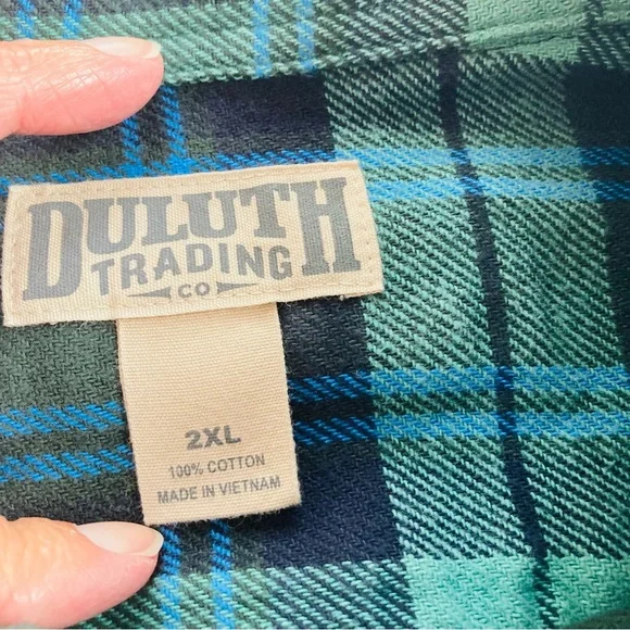 Duluth Trading Plaid Shirt Jack Mens Sz 2XL. Heavy Flannel Long Sleeve Button. - Picture 10 of 11